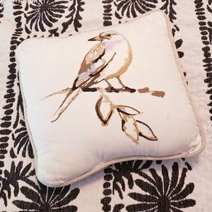 Pottery Barn Square Embroidered Bird Pillow